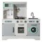 Gardenised Wooden Play Kitchen Toy, Light on Microwave, Cabinet, Washer, Sound Electronic Stove, Ages 3+ QI004209 - alternate 1